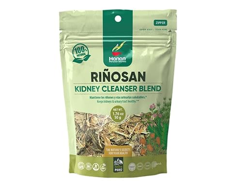 Hanan Peruvian Secrets Rinosan - Té de hierbas  Mezcla 100% natural de limpieza renal  1.76 onzas  1.76 oz  Ayuda naturalmente a apoyar la función