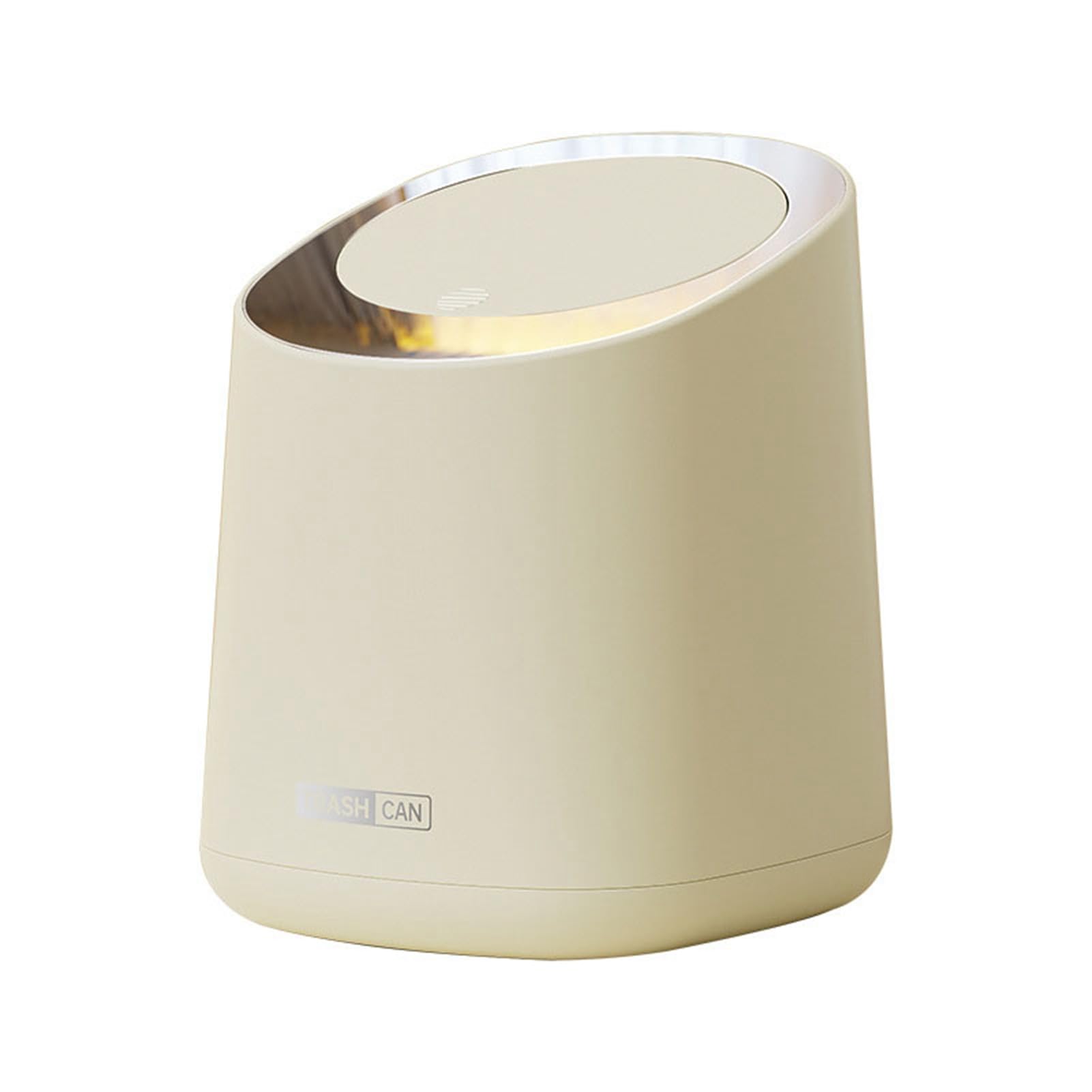 Gsycle Mini Trash Can, Desktop Trash Can Countertop Trash Bin Wastebasket with Press Type Lid for Bathroom Bedroom Living Room(Beige)-image-37