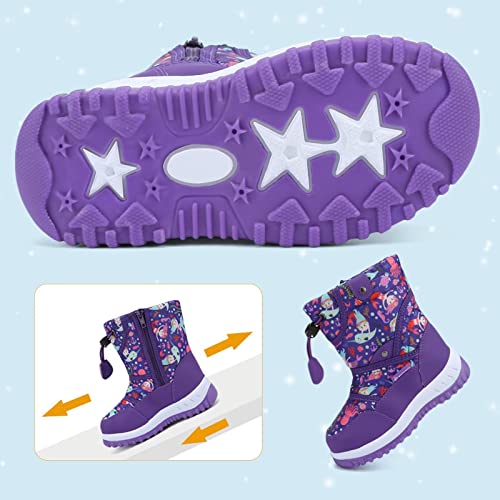 CIOR Winter Snow Boots for Boy and Girl Outdoor Waterproof with Fur Lined(Toddler/Little Kids)3