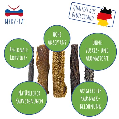 MERVELA Rinderpansen für Hunde | 1.000 Gramm | Qualität aus Deutschland | 100% natürliche Kauartikel | getrockneter Kausnack ohne Zusatzstoffe