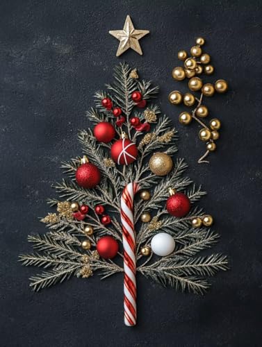 Diamond Painting Noël Arbre 5D pour adulte - Kit complet broderie diamant strass 30x40cm