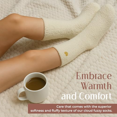 Image of American Trends Fuzzy Socks for Women in Gift Box, Ultra-Soft Cloud Sleep Socks Gifts for Women, Ready to Gift