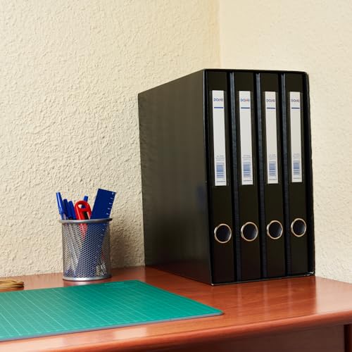 Dohe - Archivadores 2 Anillas (4 uds.) - Tamaño A4 29x32,5, Caja Protectora, Material de oficina - Negro - imagen 5