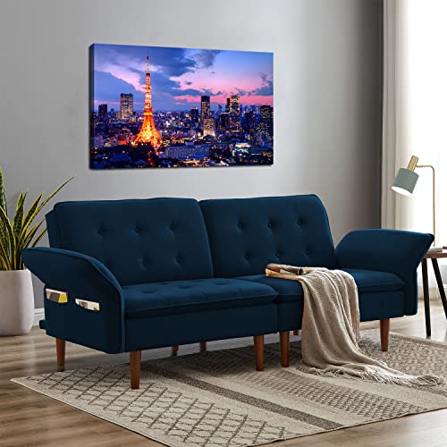 Tokyo City Wall Art For Living Room Japan City Skyline Canvas Wall Decor Tokyo Tower Landscape Pictures Night Cityscape Panoramic Prints Poster Bedroom Artwork Modern Home Office Decoration 24X36" #TOP6