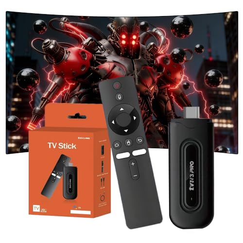 TV3PRO Android 16 TV Stick,Dispositivo Android de 2+16GB Allwinner H313 Quad-Core,Dual WiFi 2,4GHz+5GHz y Bluetooth 5.4,con Mando a Distancia por Voz con Bluetooth,para Salón/Dormitorio,Type-C(Negro)