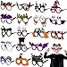 Garma 18 Pcs Halloween Glasses Bulk Glitter Party Glasses for Kids Halloween Party Favors Pumpkin Bat Skeleton Ghost Eyeglasses for Halloween Cosplay Accessories Costume Party Supplies Decoration