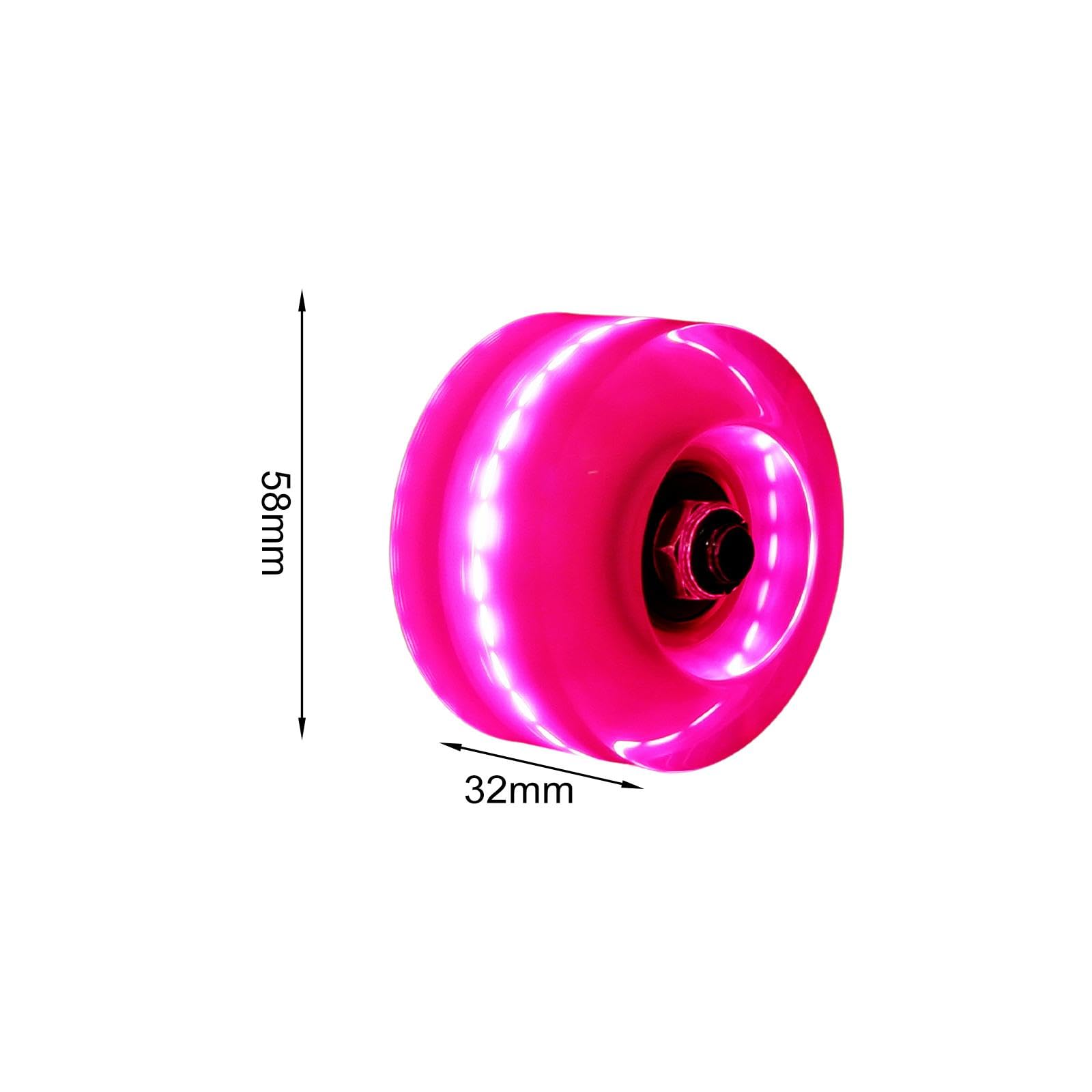 8 Pièces Roues de Skateboard Roues de Roller Roues Roulements Intégrés LED Remplacement Longboard PU Conviennent à Patinage sur Parc Cad