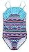 Attraco one piece swimwear girls bathing suit fringe aqua swimsuits kids 8