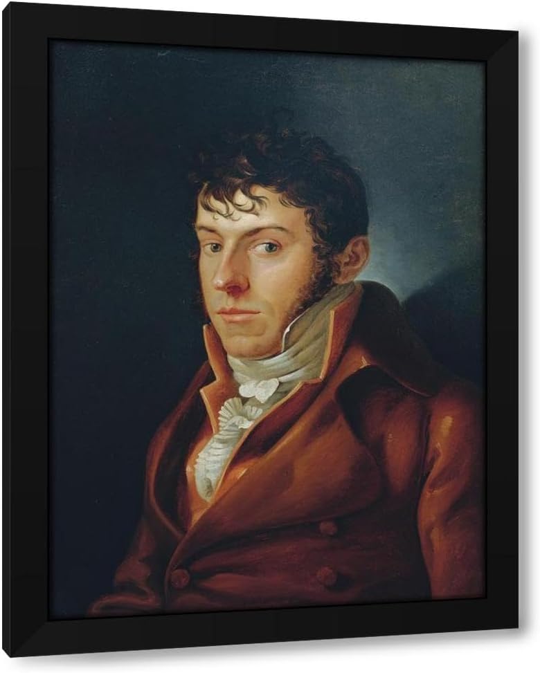 Philipp Otto Runge 19x24 Black Modern Framed Art Print Titled: The Painter and Writer Friedrich August Von Klinkowström (1808)