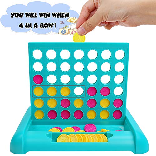 Iamglobal 4 In A Row, Board Games, Four In A Row Game, Travel Size Line Up 4, Classic Family Toy For Kids And Family For Fun (Blue) (9.8 Inch) #TOP1