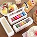 NPLUX 36 Pack Macaron Boxes for 5-7 Macarons Container Packaging Strawberry Candies Sweets Boxes with Sticker for Gift Giving (White)