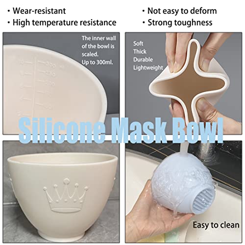 Coldchill 02 Silicone Face Mask Mixing Bowl Set, Diy Facemask Mixing Tool Kit With Silicone Mask Bowl, Facial Mask Brush, Bowl Stick Spatula, Face Mask Applicator, Measuring Cup  thumb #1