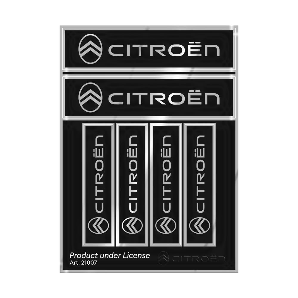 Citroen Official Logo Stickers 6 Lettering, Black
