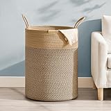 Nunsino Laundry Hamper 95L,Large Laundry Basket for Clothes,Decorative Storage Basket for Blankets,Cotton Rope Woven basket for bedroom,Dark Brown