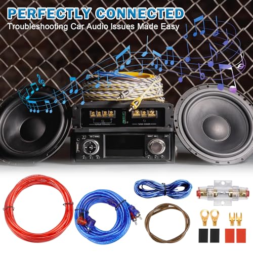 Kfz Verstärker Kabelsatz Anschluss Set 10GA Subwoofer Kabel Set 1500w Endstufe Kabel Set Auto Verstärker Kabel Car Audio Wire 4,5 m für Car Audio Endstufen