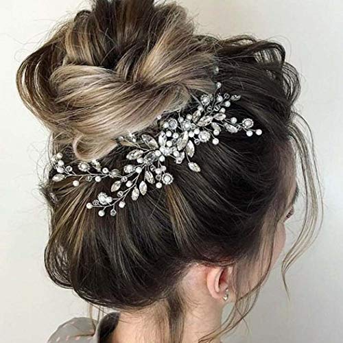 Catery Crystal Bride Wedding Hair Comb Pearl Bead Hair Jewelry Headpieces Women Side Combs Bridal Decorative Prom Hair Accessories For Women And Girls #TOP1