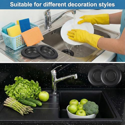 Coladores para desagüe de fregadero de cocina, acero inoxidable, diámetro 4.5 in, 2 piezas miniatura 7