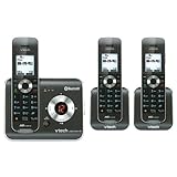 VTech DS6421-3 3-Handset DECT 6.0 Cordless Phone with Bluetooth Connect to Cell, Digital Answering System and Caller ID, Expandable up to 12 Handsets, Black