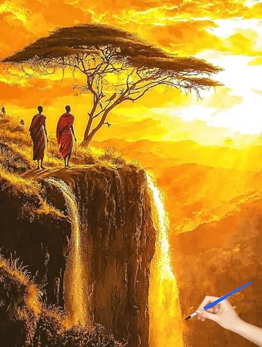 数字油絵 風景 数字塗り絵 木 Paint by Numbers ナンバーペイント 子供 初心者 DIY Cheerful Painting 手工芸 芸術手塗りれる アクリルキット 大人のためのクリエイティブな趣味 誕生日プレゼント ホーム オフィスの壁装