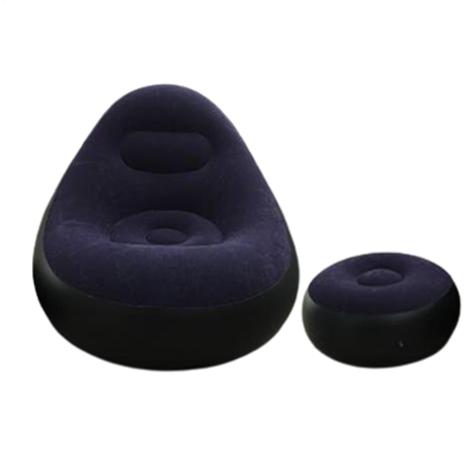 Sofá plegable con reposapiés, sofá inflable al aire libre, silla de salón inflable, silla plegable portátil, muebles de exterior para camping, almuerzo, jardín, fiesta