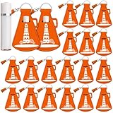 Swiffen 20 Pcs Cheer Gifts Bulk Cheerleader Team Gift Lip Balm Holder with Tassel Keychains Set for Team Gift(Orange)