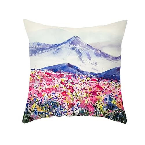 Chenlane Silk Couch Pillow Covers Lumbar Cushion Outdoor Flower, Anime Indoor Exquisite Prints 40x40 cm, 1Pcs