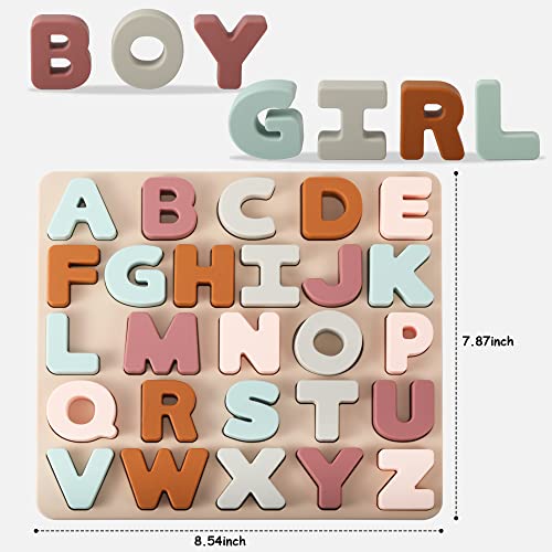 Toyhdayo Silicone Alphabet Puzzle For Toddlers 1-3, Alphabet Toys With Puzzle Board & Letter Blocks Abc Letter Puzzles, Educational Learning Toys For Toddlers, Best Preschool Education Gift #TOP1