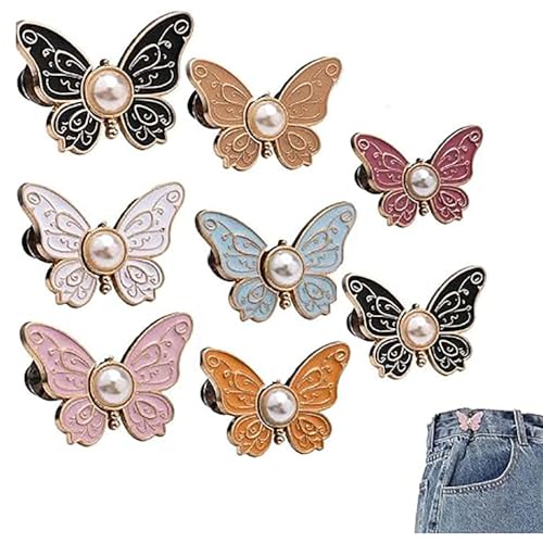 Tensor de cintura de pantalón que soluciona vaqueros grandes sin costura clip mariposa