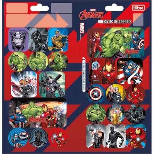 Adesivo Decorado Duplo, Avengers, Tilibra
