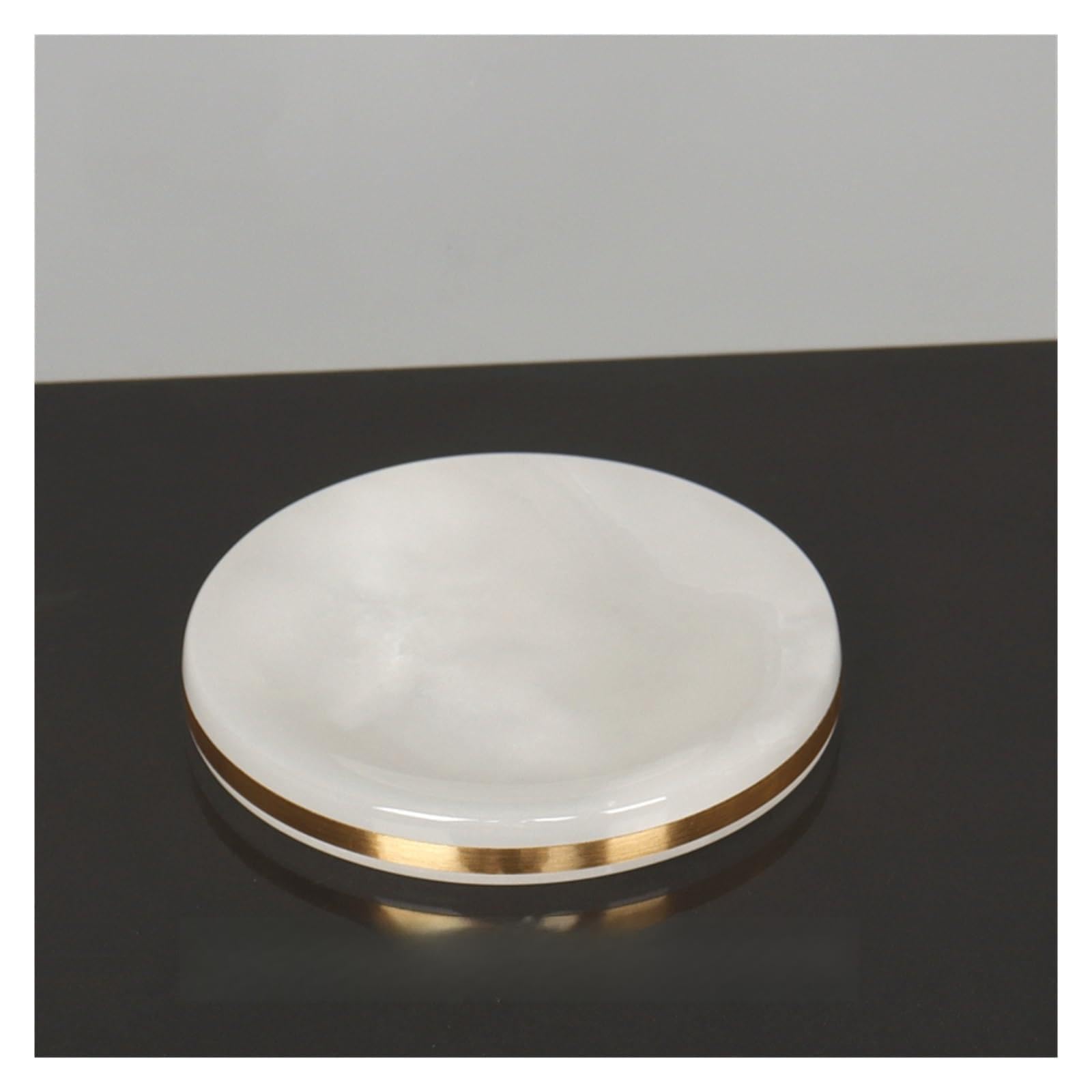 Soap And Toothbrush Holder Sets White Natural Marble Bathroom Accessories Luxury Golden Soap Dispenser Toothbrush Holder Soap Dish Tray Set for Bathroom(Soap dish B)
