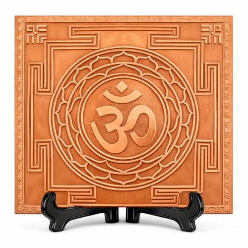 Yantra de cobre Om de Ganesha Arts, arte espiritual premium de 16x6 pulgadas 2