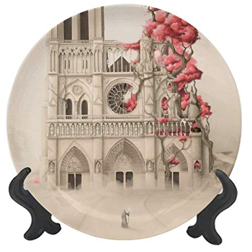 3D Printed Ceramic Hanging Decorative Plate New Religion Microwave Dishwasher Safe Ceramic Ornament for Dining Table SettingWedding Reception DecorationsChristmas Tablescape 6 inch