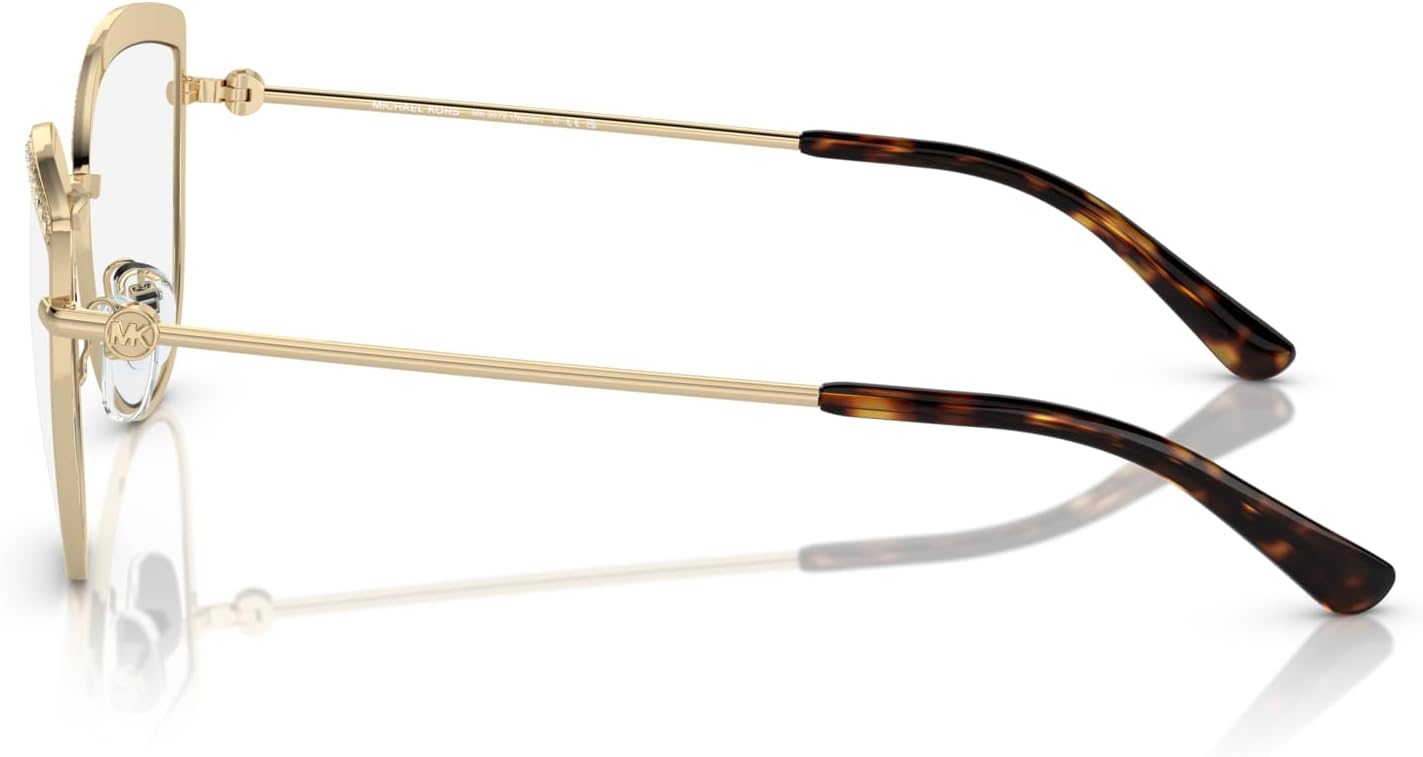 Michael Kors MK3072 Napier Prescription Eyewear Frames, Light Gold/Crystal Insert/Demo Lens, 54 mm
