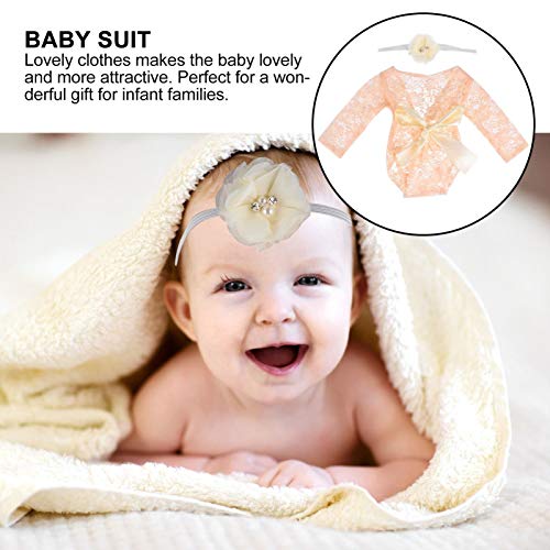 Lurrose Macacão de Renda de Bebê Natal Roupas de Bebê Com Fita de Flor Cinto Bowknot Presentes para