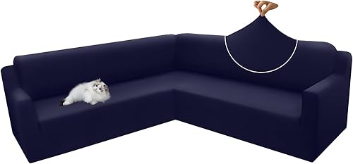 Arfntevss Fundas de sofá modular en forma de L, suaves y elásticas, juego de fundas suaves y elásticas repelentes al agua, protector de muebles para