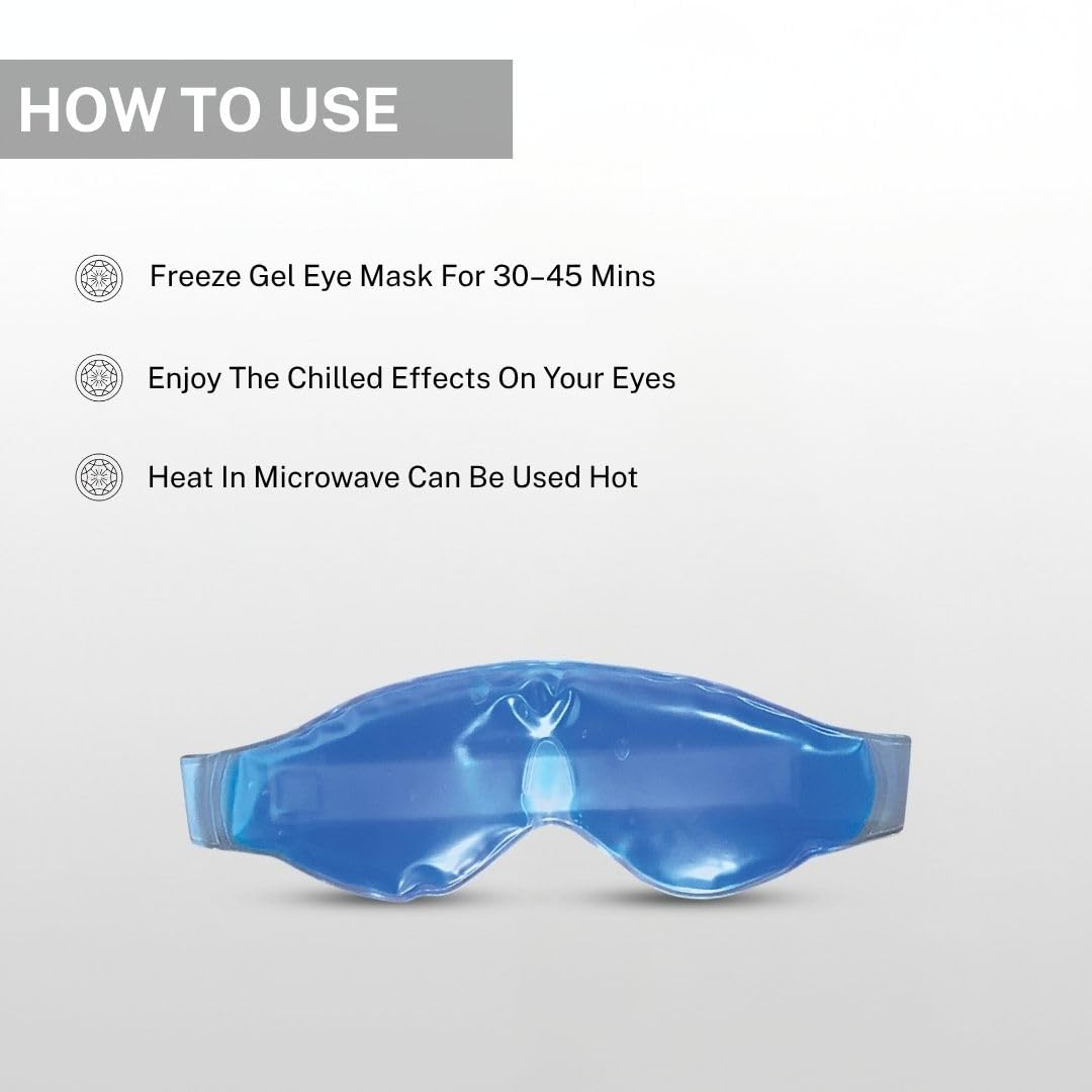 House of Beauty Hot & Cold Therapy Gel Eye Mask with Adjustable Strap for Eye Puffiness, Dark Circles, Dry Eyes, Under Eye Bags - Blue (Pack of 1) — Amazon image 4