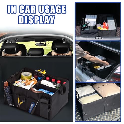 VBGURR 1 organizador para maletero de coche, impermeable, con múltiples compartimentos, accesorios plegables para coche, apto para todos los vehículos (1 unidad) - imagen 3