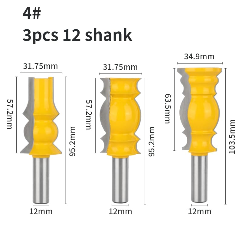 1-3 piezas de broca de moldura de corona, fresa for carpintería, fresa for madera, herramientas de corte de carburo(3pc33mm)