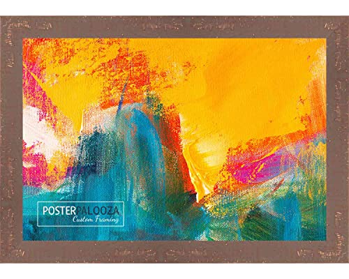 Poster Palooza 6X9 Shabby Chic/Farmhouse Brown Wood Picture Frame - Uv Acrylic, Foam Board Backing, & Hanging Hardware 6" X 9" #TOP5