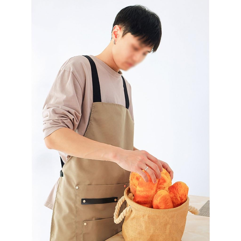 TEESONG Delantal de Chef Delantal Sencillo Coreano de Lona for el hogar, Cocina, Peluquero y manicurista, Ropa de Trabajo for Hombres y Mujeres Delantales para Hombres(A)