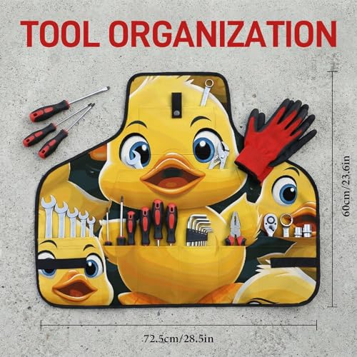 Delantal de trabajo con diseño de pato, ajustable y con bolsillos miniatura 2