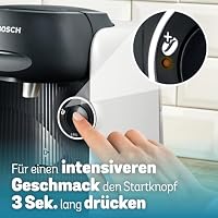 Bosch Tassimo finesse friendly Kapselmaschine TAS164E, 70 Getränke, intensiverer Kaffee auf Kopfdruck, Abschaltautomatik, nachhaltig, perfekt dosiert, 1400 W, weiß/schwarz – Ansicht 4