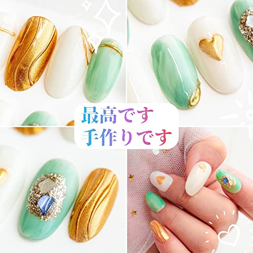 Sun&Beam Nails Handmade Press On Nail Medium Oval White Acrylic Fake Tip 3D Irregular Design Art Charms Cute with Storage Box 10 Pcs (M) - Image 2