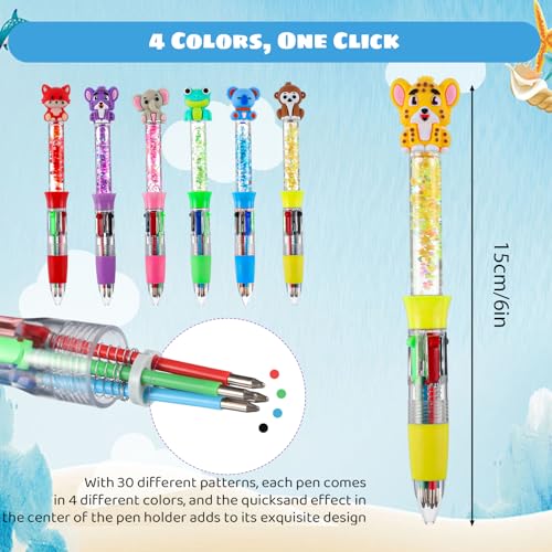 BESARME Animal 4-Color Ballpoint Pens, 30 Pack, Multicolor for Kids — view 2