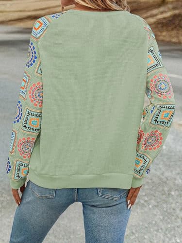 Image of Women's Floral Print Round Neck Full Sleeve TOP || Women Top's || Tops for Womens|| Women Long sleevetops