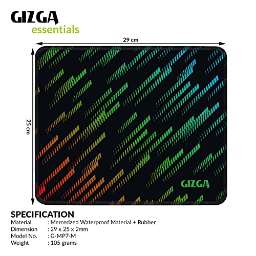 Image of GIZGA essentials Aircase 29Cm X 24Cm Gaming Mouse Pad, Laptop Desk Mat, Computer Mouse Pad with Smooth Mouse Control, Mercerized Surface, Antifray Stitched Embroidery Edges, Anti-Slip Rubber Base