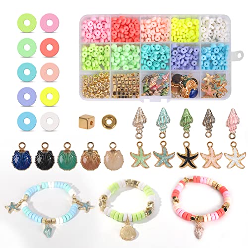 6 mm dicke Polymer-Ton-Perlen für Schmuck, Armbänder, 600 Stück, 10 Farben, flache runde Heishi-Perlen mit Anhänger, Abstandshalter, Perlen, DIY, Kunsthandwerk Cover