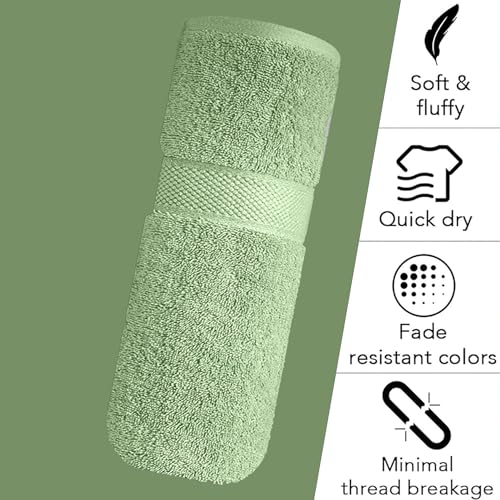 Image of Sulfar Cotton Face Towel 30x30 cm| 480 GSM Terry Ring Spun Soft & Highly Absorbent Hand Towel| Quick Dry Compact for Face, Gym & Travel| 30 x 30 Cm| Nature Green (Pack of 1)