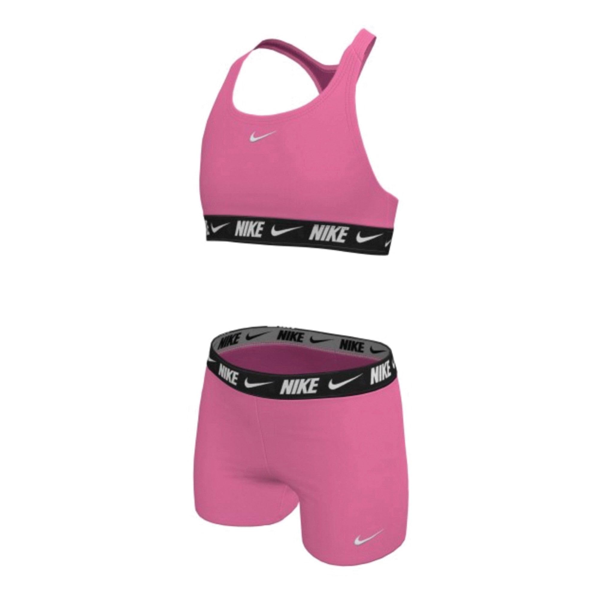 Nike Nike Swim Logo Tape Racerback Bikini & S Pink Glow Swim Trunks Unisex - Adulto