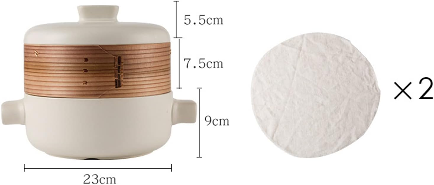 Japanese Ceramic Hot Pot, Earthenware Clay Pot Casserole Steamer Cookware Stew Pot Stockpot with Lid & Steamer Basket,White